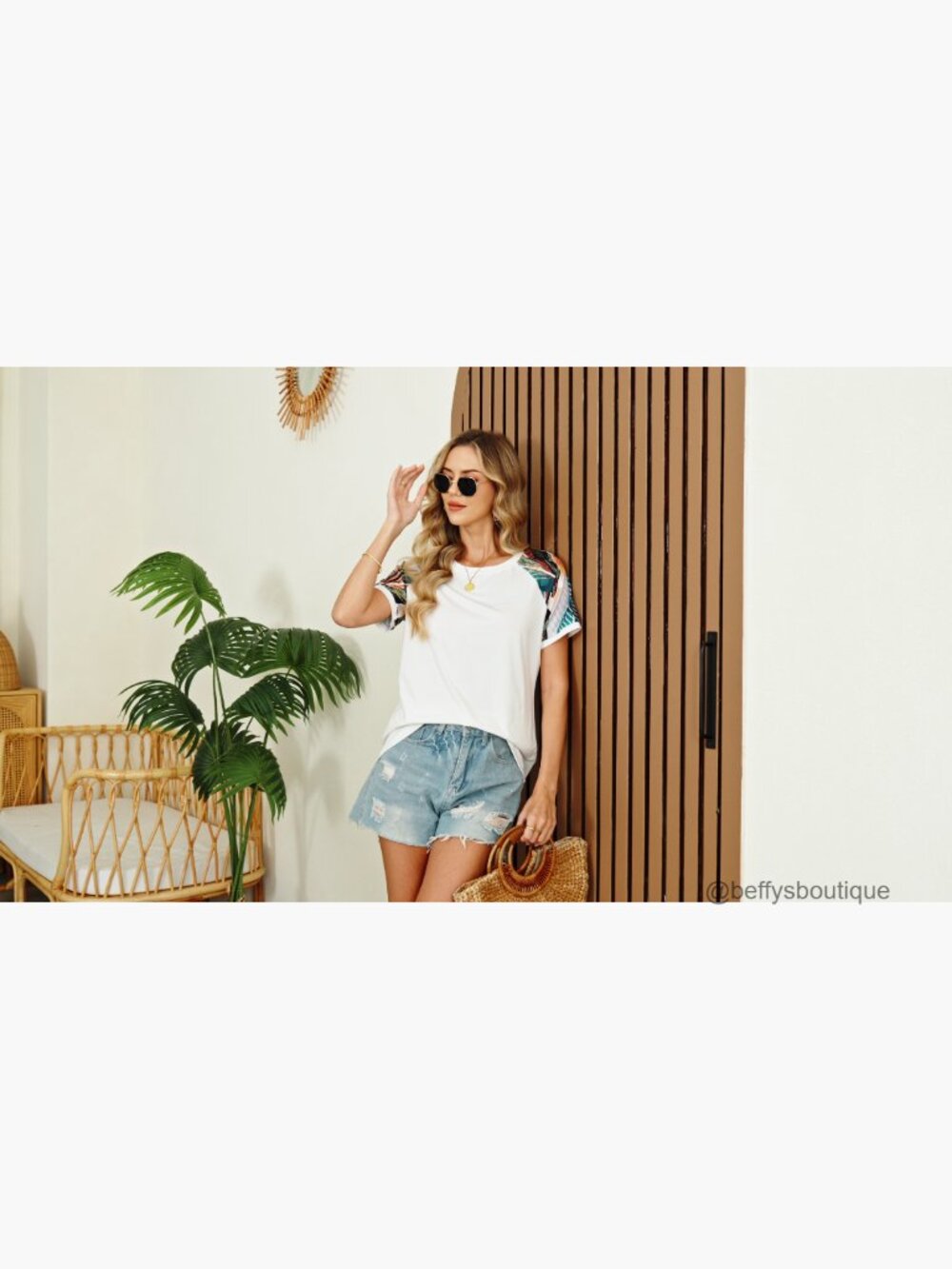 Color Block Short Sleeve Raglan Tee Summer Vacation Top - Picture 6 of 7
